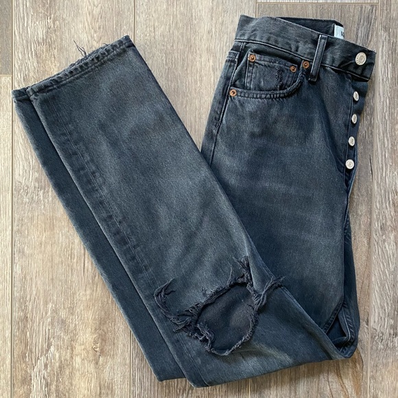 NWOT Agolde | Distressed 90's Pinch Waist Straight - Picture 6 of 6
